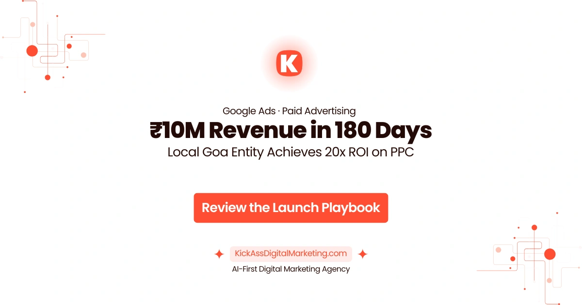 Limecar Goa case study: Scaling from 0 to ₹10M revenue in 180 days with a 20x ROI via Transactional Entity Marketing.