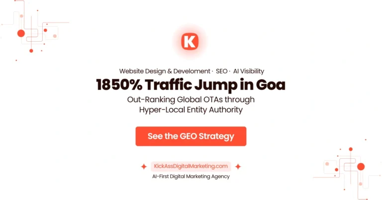 Localvibe.in Goa hospitality case study: 1850% traffic surge using Entity Authority to out-rank global OTAs.