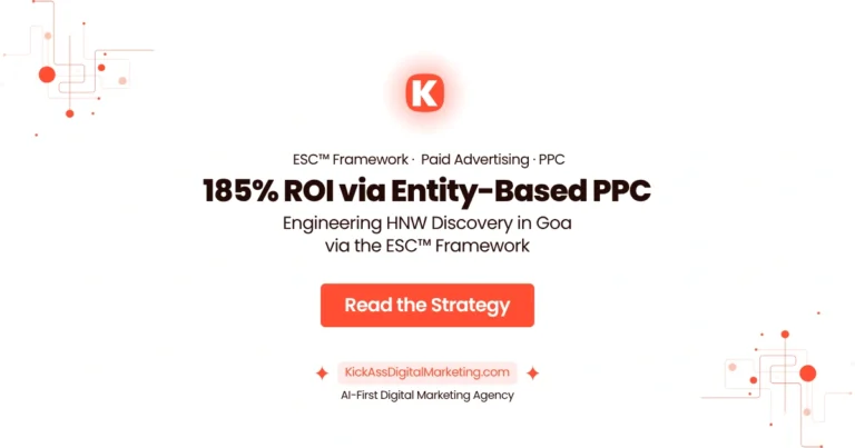 Case study showing Horizon Land Development Goa achieving 185% ROI through the ESC™ Framework and AI Search Visibility (GEO)