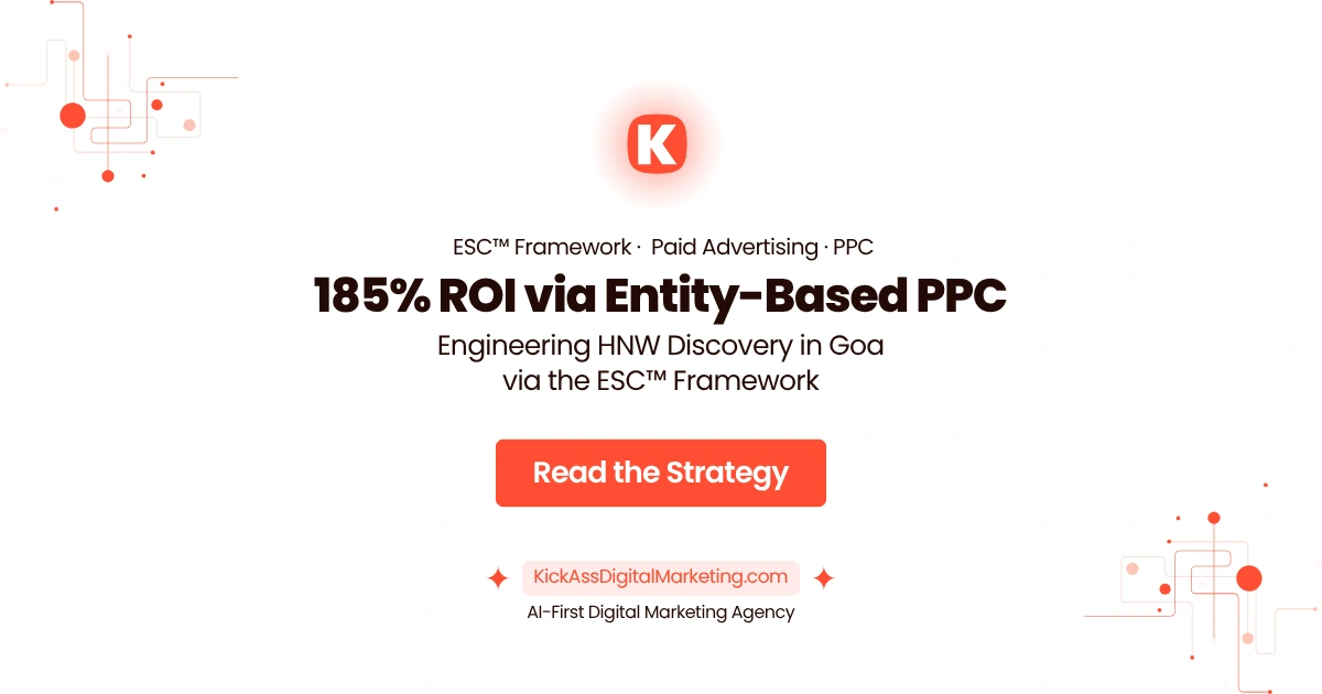Case study showing Horizon Land Development Goa achieving 185% ROI through the ESC™ Framework and AI Search Visibility (GEO)